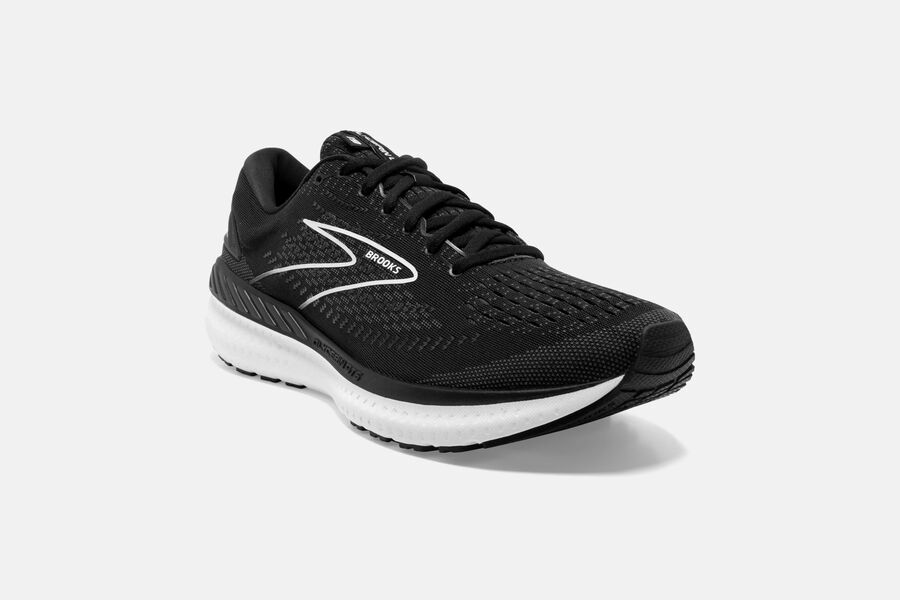 Brooks Running Shoes - Glycerin GTS 19 Road Mens - Black/White - XGS-782915